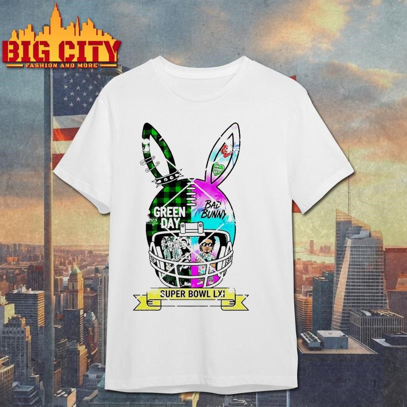 Green Day x Bad Bunny Helmet Design - Adult & Kids T-Shirts, Sweatshirts & Hoodies apparel design preview 1