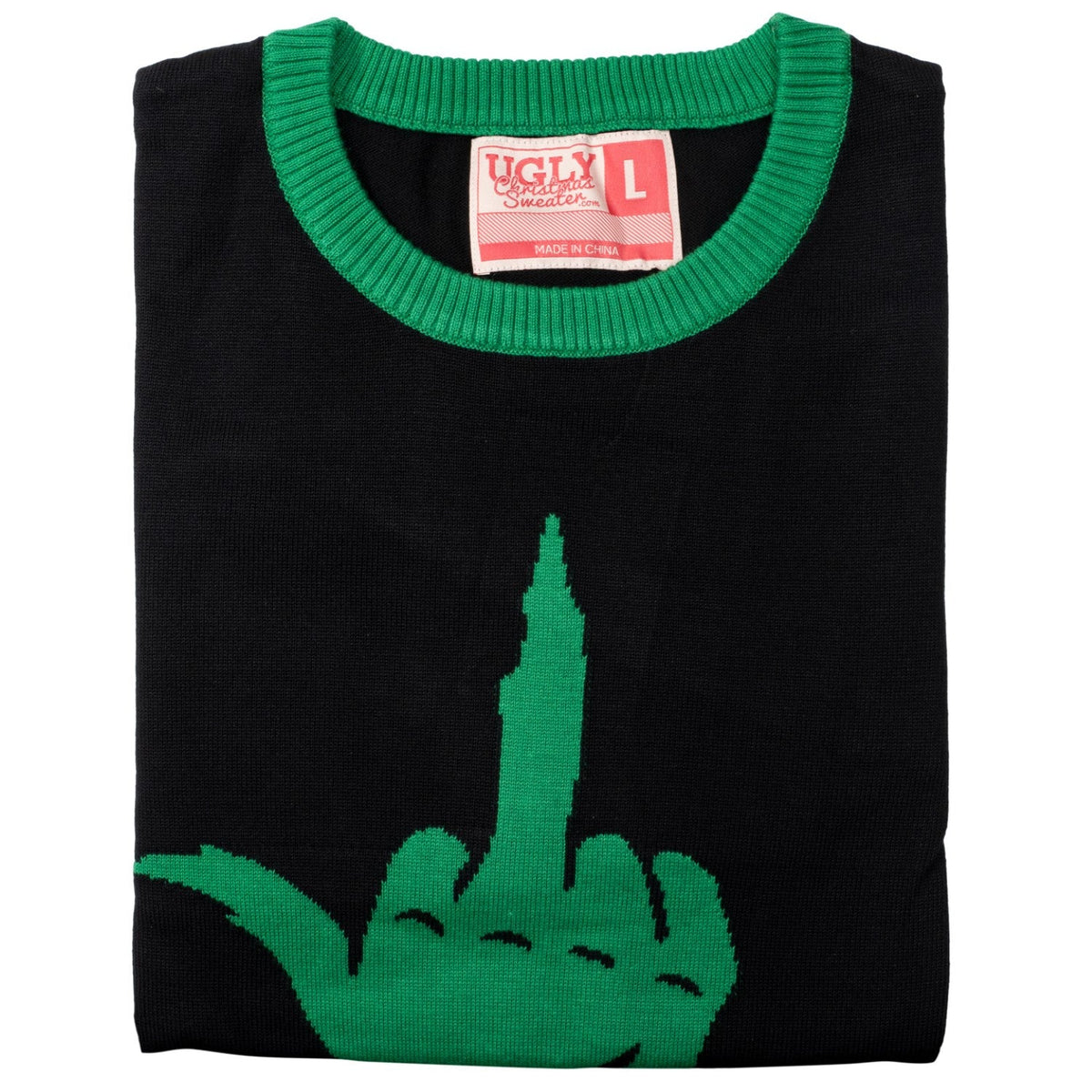 Green Cartoon Monster Middle Finger Adult Unisex Ugly Christmas Sweater - Holiday Gift product image 3