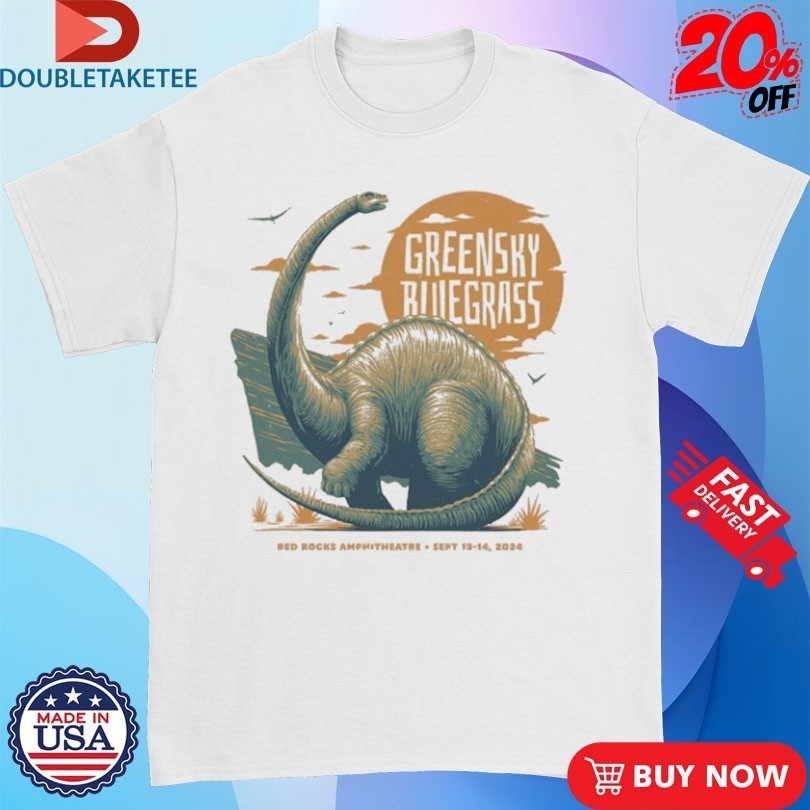 Greensky Bluegrass Red Rocks 2024 Dinosaur - Adult & Kids T-Shirts, Sweatshirts & Hoodies apparel design preview 1