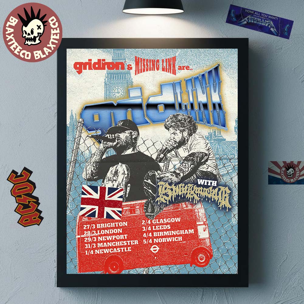 Gridiron x Missing Link Gridlink UK 2026 Tour - Adult & Kids T-Shirts, Sweatshirts & Hoodies apparel design preview 1