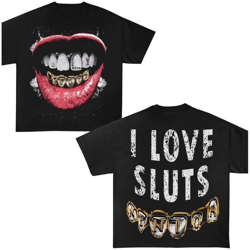 Grillz I Love Slts Dyed Y2k Cotton Top Streetwear - Adult & Kids T-Shirts, Sweatshirts & Hoodies apparel design preview 1