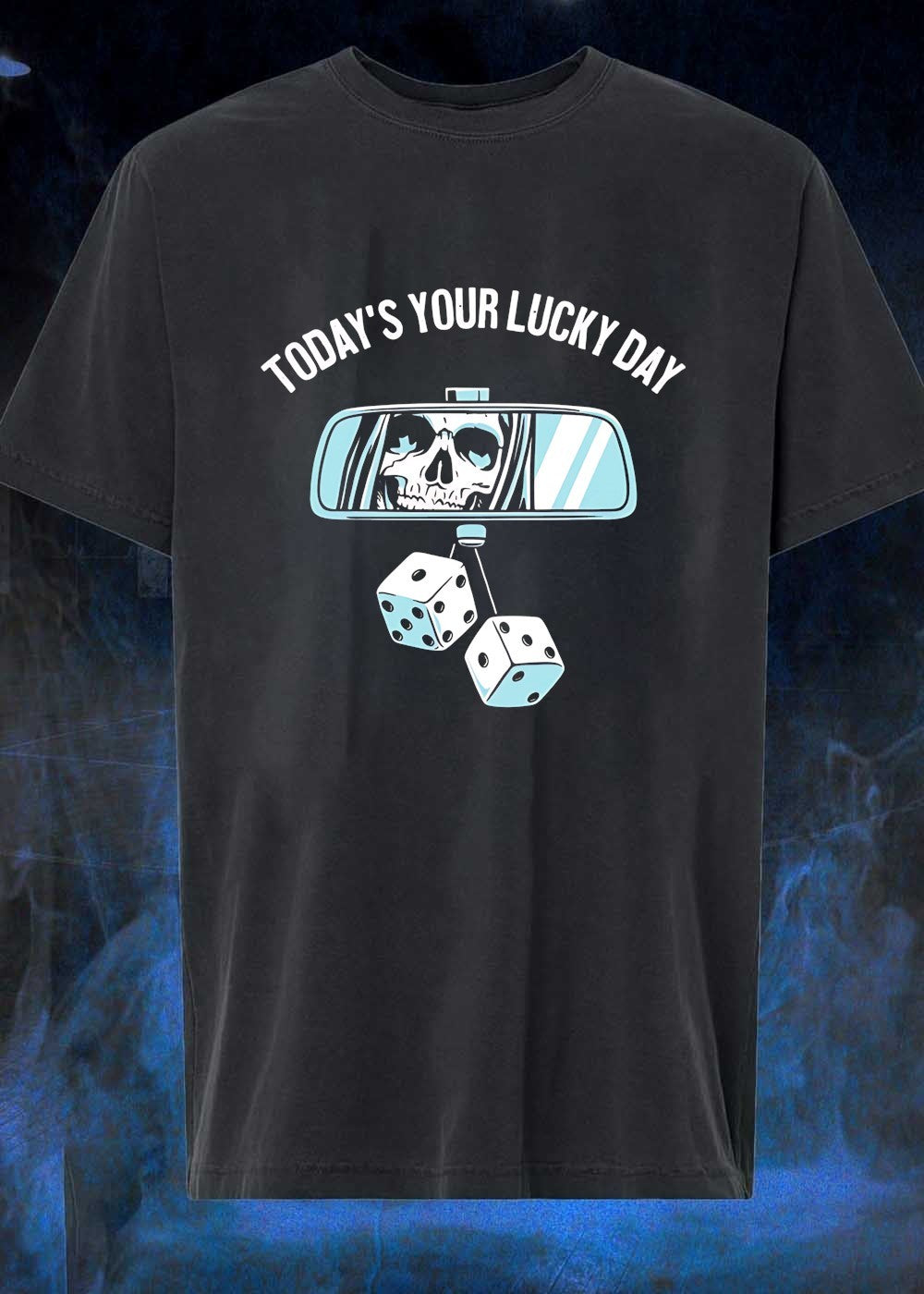 Grim Reaper Rearview Mirror Today's Your Lucky Day - Adult & Kids T-Shirts, Sweatshirts & Hoodies apparel design preview 1