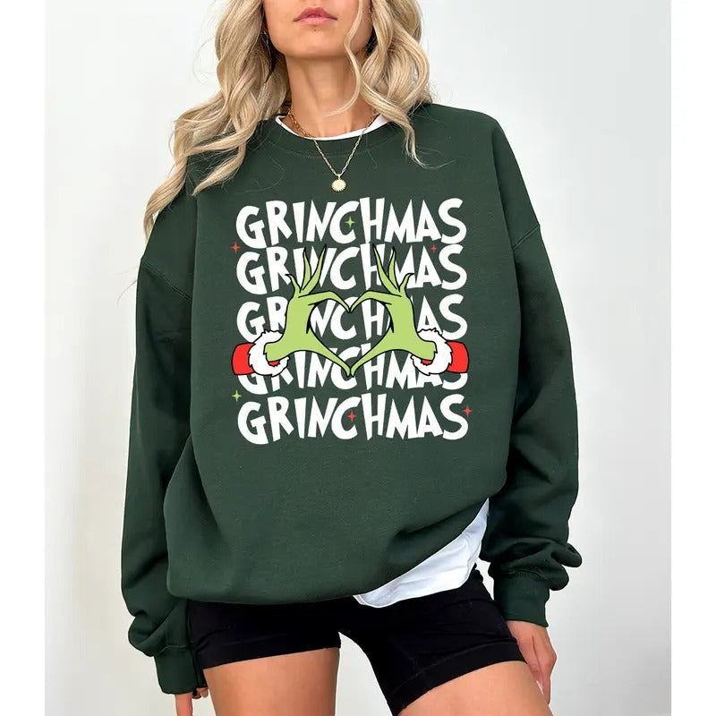 Grinchmas Tree Holidays Merry 2024 - Adult & Kids T-Shirts, Sweatshirts & Hoodies apparel design preview 1