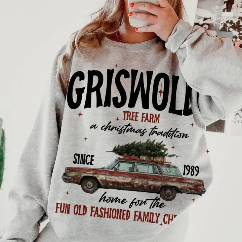 Griswold Tree Farm Merry Vacation Family Movie Retro - Adult & Kids T-Shirts, Sweatshirts & Hoodies apparel design preview 1