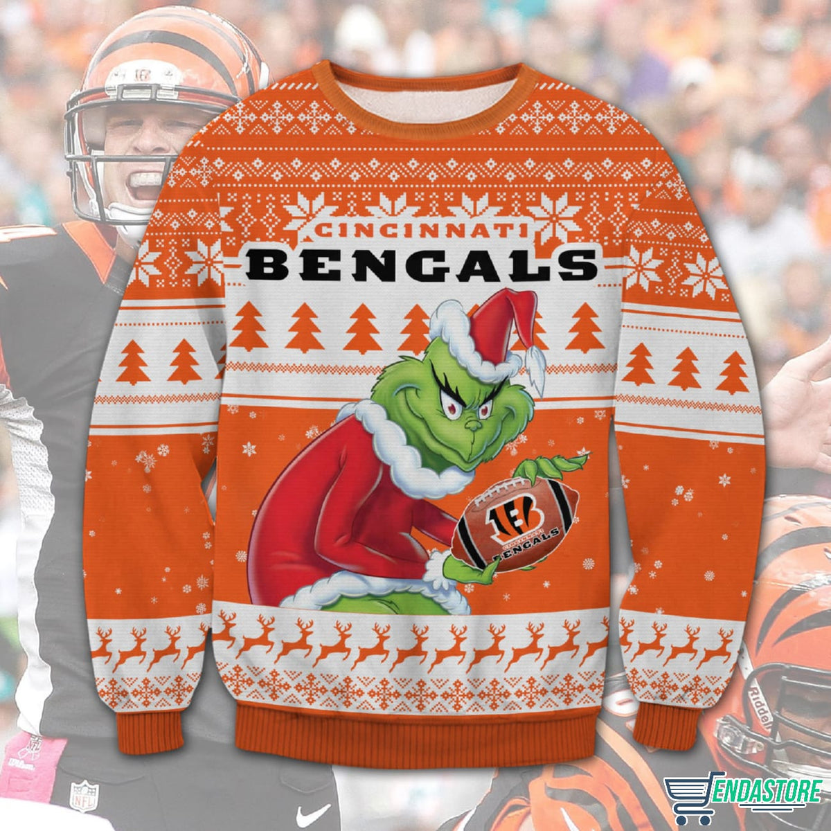 Grnch Bengals 3D Ugly Christmas Sweater - Holiday Gift product image