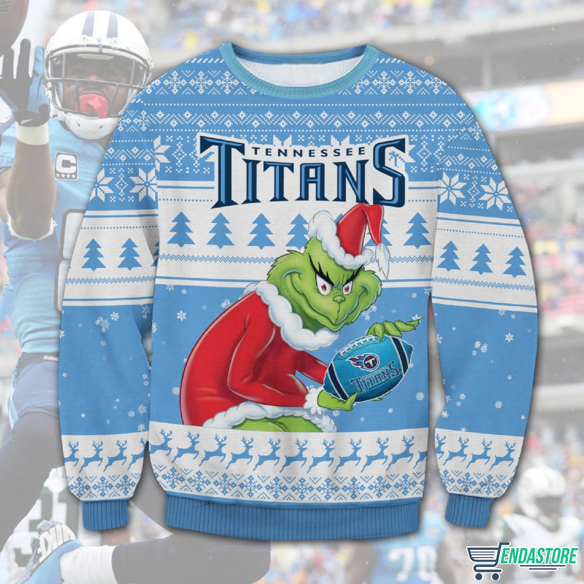 Grnch Tennessee Titans 3D Ugly Christmas Sweater - Holiday Gift product image