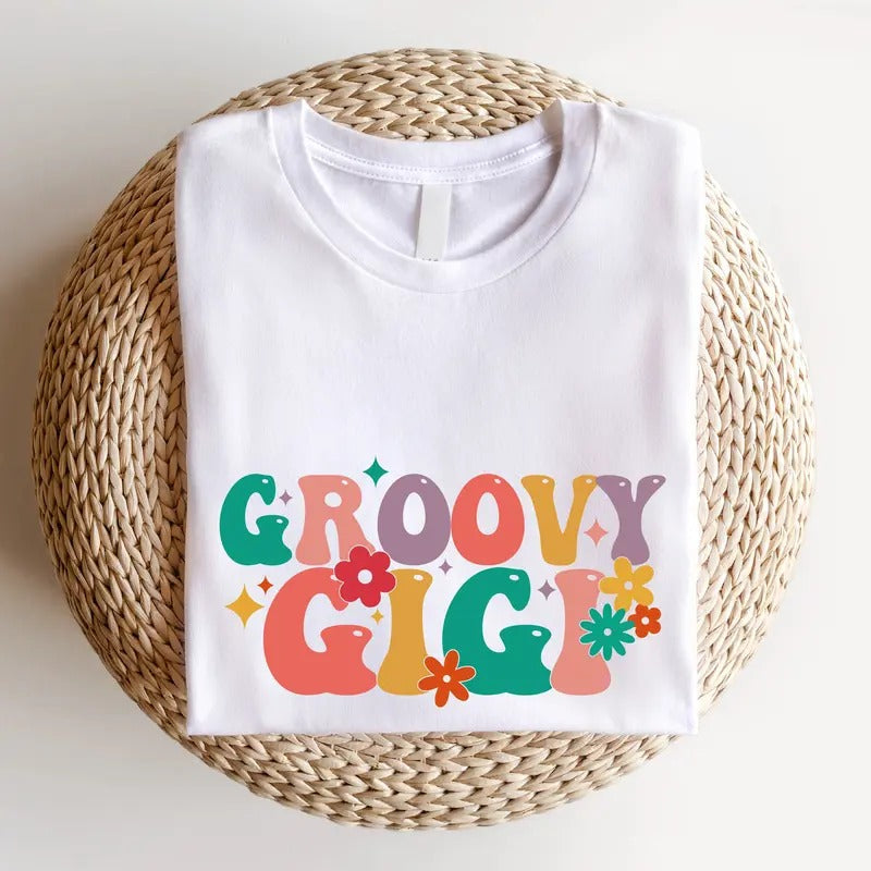 Groovy Gigi Floral Grandma Grandmother Baby - Adult & Kids T-Shirts, Sweatshirts & Hoodies apparel design preview 1