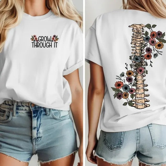 Grow Through Motivational Positive Saying Mental - Adult & Kids T-Shirts, Sweatshirts & Hoodies apparel design preview 1