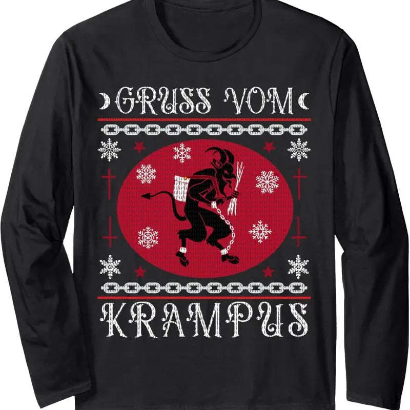 Gruss Vom Krampus. Goth Ugly Xmas - Adult & Kids T-Shirts, Sweatshirts & Hoodies apparel design preview 1