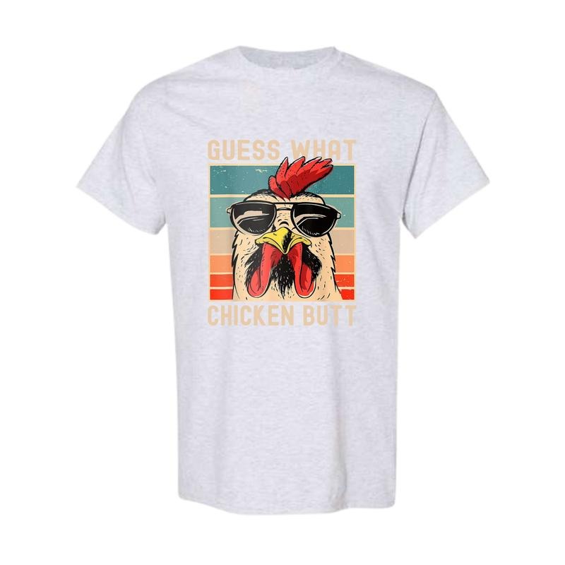 Guess What Regular Fit Letter Chicken Print Round - Adult & Kids T-Shirts, Sweatshirts & Hoodies apparel design preview 1