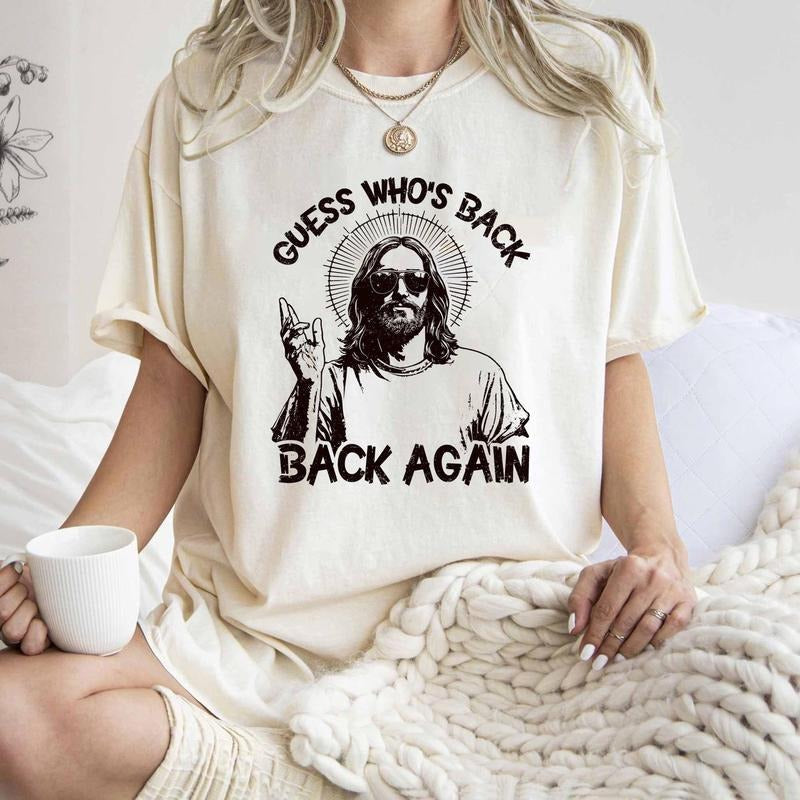 Guess Who'S Back Again Church Group Summer Sun - Adult & Kids T-Shirts, Sweatshirts & Hoodies apparel design preview 1