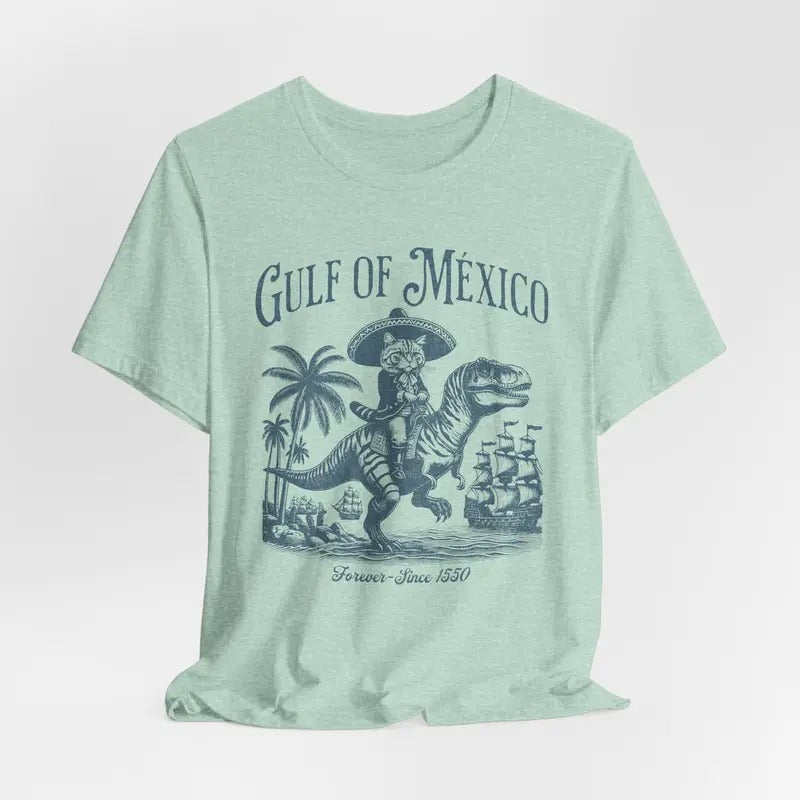 Gulf Mexico Funny Pirate Cat Golfo De MéXico Retro - Adult & Kids T-Shirts, Sweatshirts & Hoodies apparel design preview 1