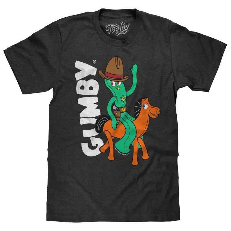 Gumby Pokey Cowboy Charcoal Gray Heather - Adult & Kids T-Shirts, Sweatshirts & Hoodies apparel design preview 1