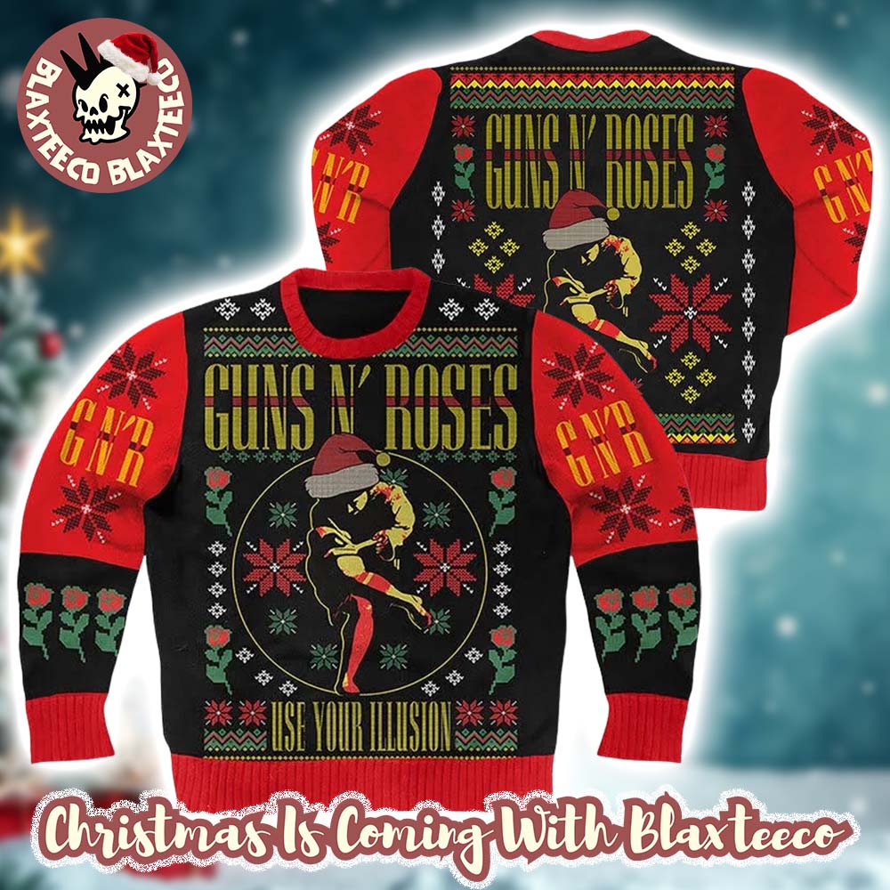 Guns N Roses Use Your Illusion Xmas Style Ugly Christmas Sweater - Holiday Gift product image