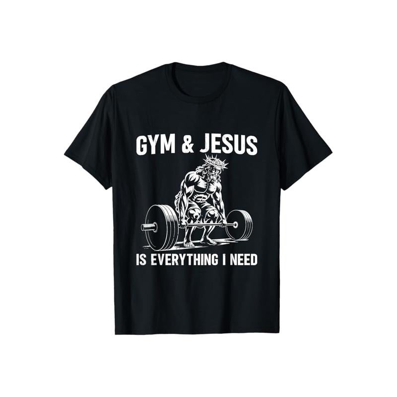 Gym Jesus Christian Weight Lifting Pure Cotton Fabric - Adult & Kids T-Shirts, Sweatshirts & Hoodies apparel design preview 1