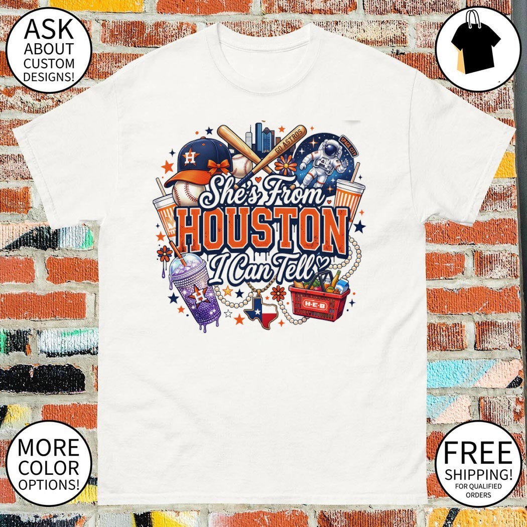 H Town Cowgirl Rodeo She's from Houston I Can Tell - Adult & Kids T-Shirts, Sweatshirts & Hoodies apparel design preview 1