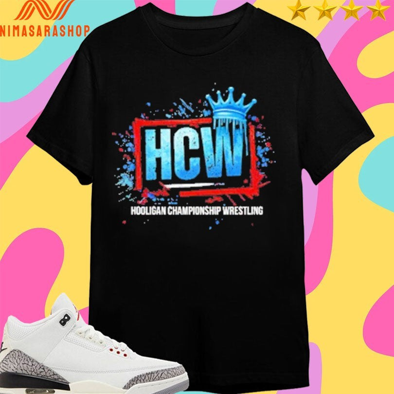 HCW Hooligan Championship Wrestling Logo - Adult & Kids T-Shirts, Sweatshirts & Hoodies apparel design preview 1