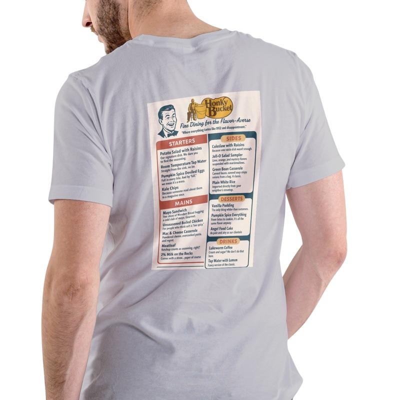 HONK BUCKET Menu Cotton Detailed Back - Adult & Kids T-Shirts, Sweatshirts & Hoodies apparel design preview 1