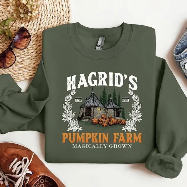 Hagrid'S Pumpkin Farm Thanksgiving 2024 Fall - Adult & Kids T-Shirts, Sweatshirts & Hoodies apparel design preview 1