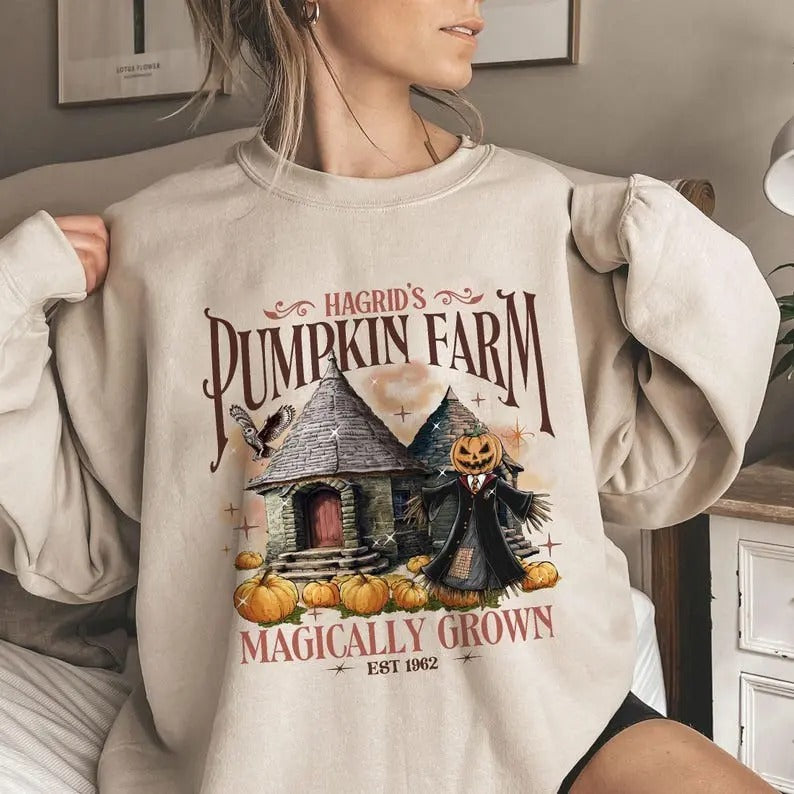 Hagrid'S Pumpkin Farm Thanksgiving 2024 Fall - Adult & Kids T-Shirts, Sweatshirts & Hoodies apparel design preview 1