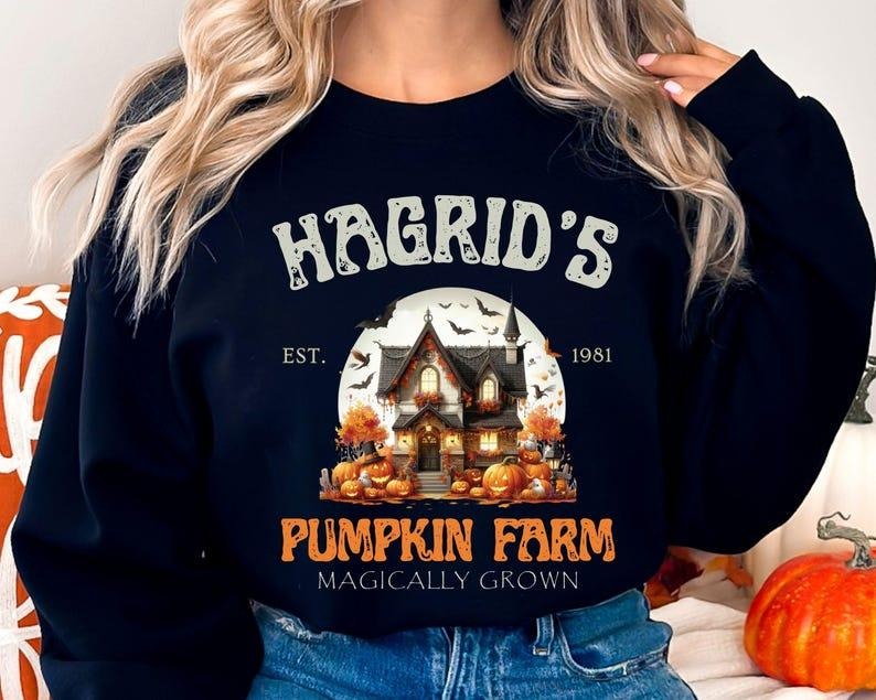 Hagrid'S Pumpkin Farm Spooky House Fall Halloween - Adult & Kids T-Shirts, Sweatshirts & Hoodies apparel design preview 1