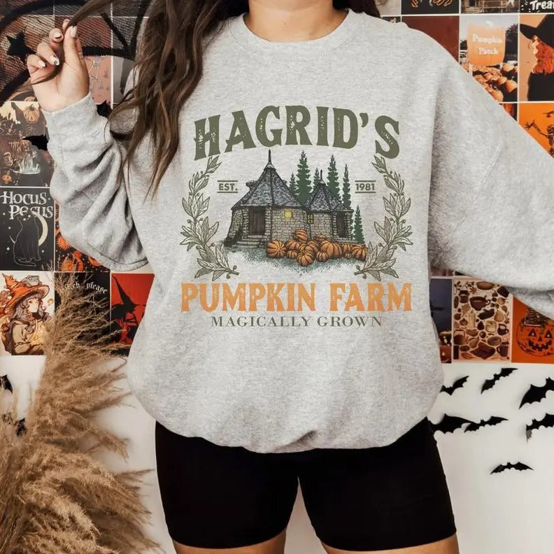 Hagrid'S Pumpkin Patch Vintage Fall Retro Halloween - Adult & Kids T-Shirts, Sweatshirts & Hoodies apparel design preview 1
