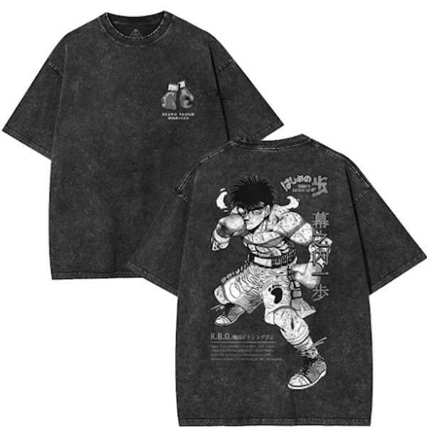 Hajime No Ippo Makunouchi Anime Acid Wash Oversize - Adult & Kids T-Shirts, Sweatshirts & Hoodies apparel design preview 1