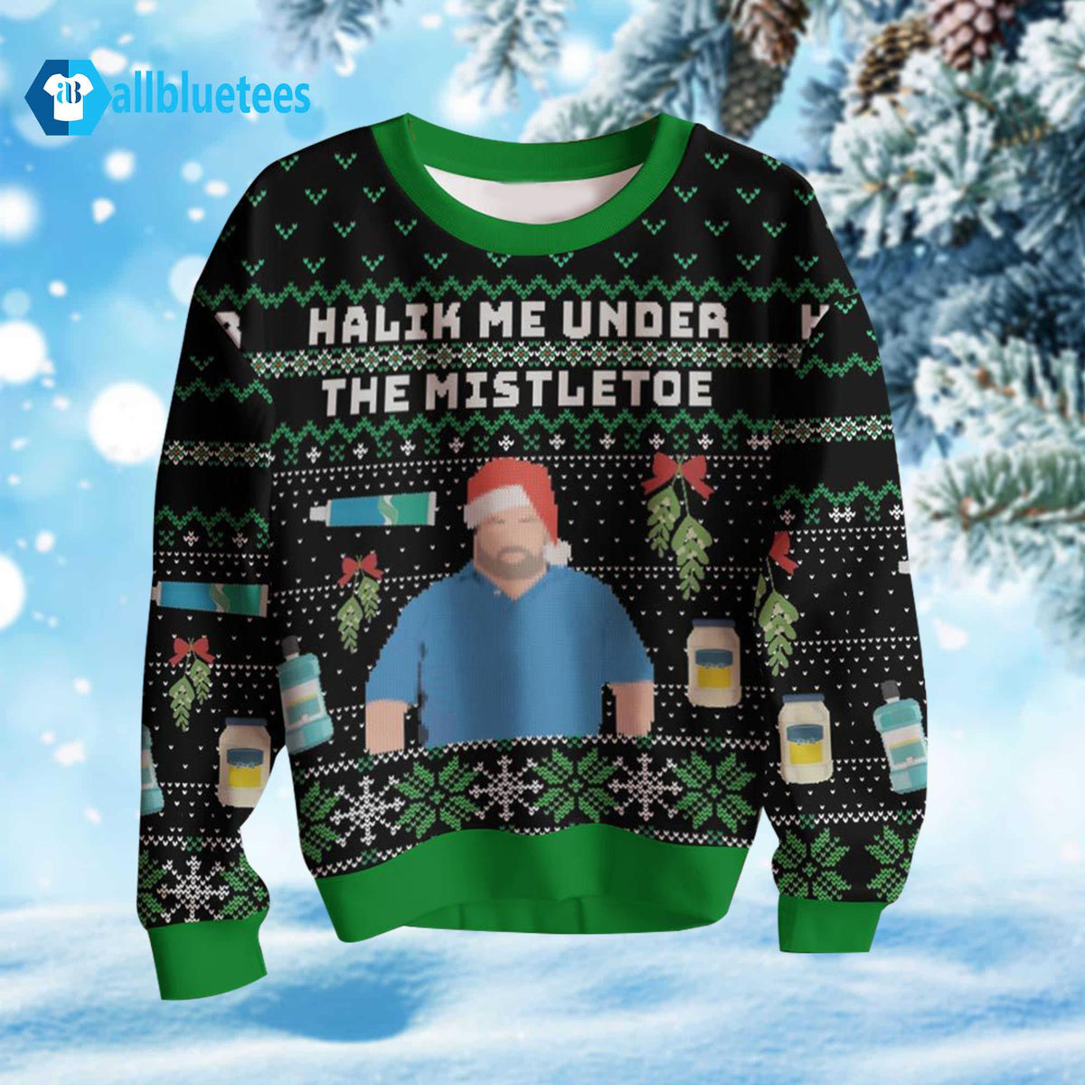 Halik Me Under The Mistletoe Ugly Christmas Sweater - Holiday Gift product image