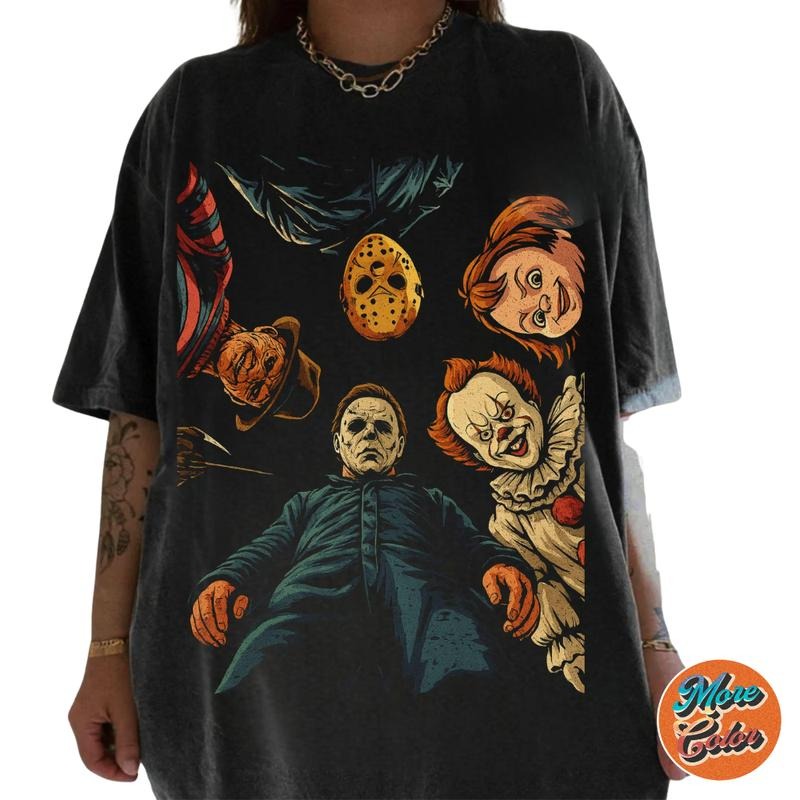 Halloween 2025 Scary Movie Retro Horror Fall Cotton - Adult & Kids T-Shirts, Sweatshirts & Hoodies apparel design preview 1