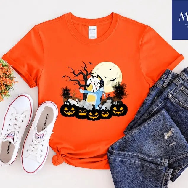 Halloween Blue Dog - Adult & Kids T-Shirts, Sweatshirts & Hoodies apparel design preview 1
