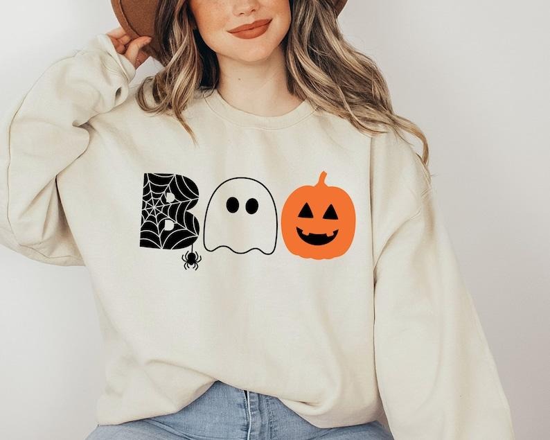 Halloween Boo Ghost Pumpkin Spider - Adult & Kids T-Shirts, Sweatshirts & Hoodies apparel design preview 1