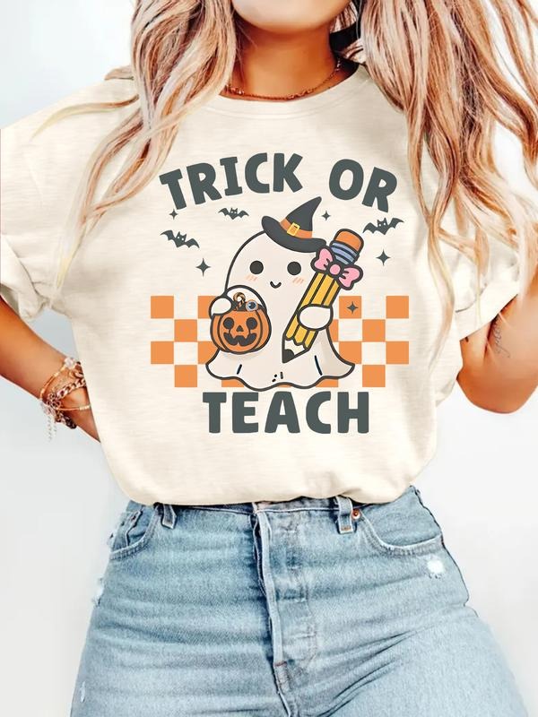 Halloween Cartoon Print Summer Casual Fitted Round - Adult & Kids T-Shirts, Sweatshirts & Hoodies apparel design preview 1
