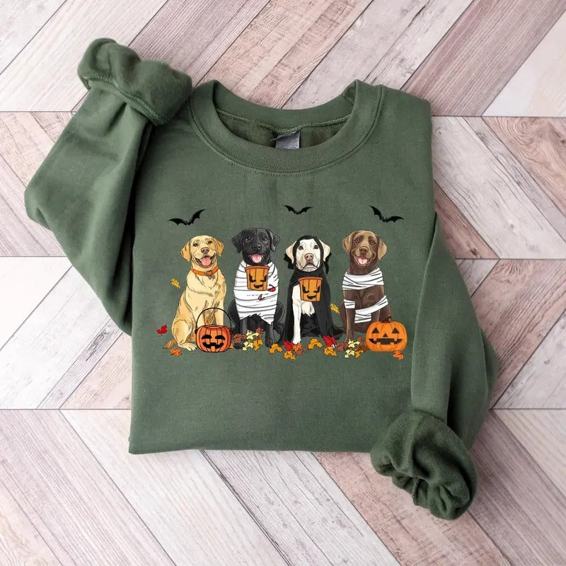 Halloween Dog Labrador Retriever Ghost Dogs - Adult & Kids T-Shirts, Sweatshirts & Hoodies apparel design preview 1