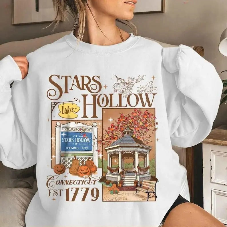 Halloween Gilmore Retro Stars Hollow Fall TV Show - Adult & Kids T-Shirts, Sweatshirts & Hoodies apparel design preview 1