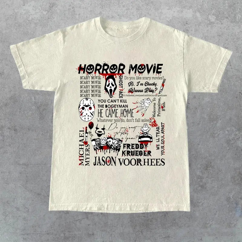 Halloween Horror Characters Friends Movie - Adult & Kids T-Shirts, Sweatshirts & Hoodies apparel design preview 1