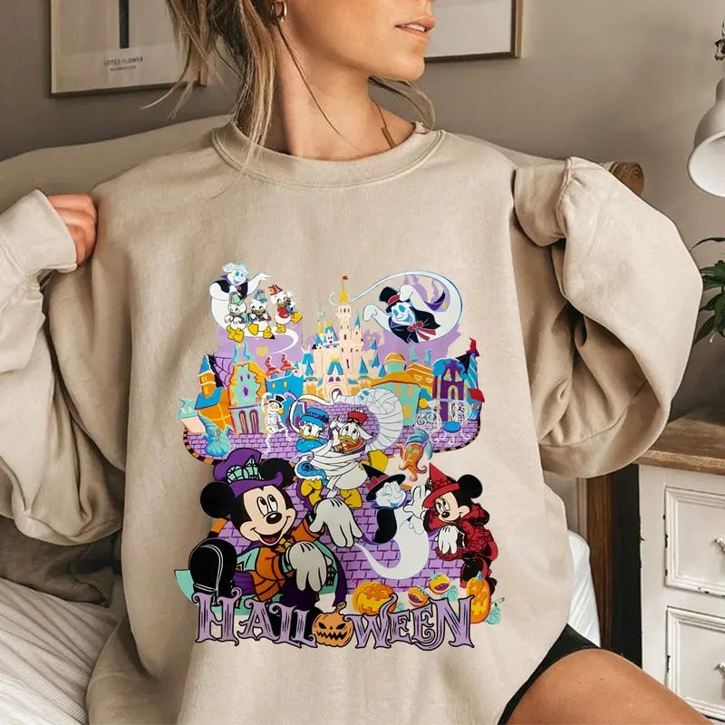 Halloween House Color Castle Mouse Friends Trick - Adult & Kids T-Shirts, Sweatshirts & Hoodies apparel design preview 1