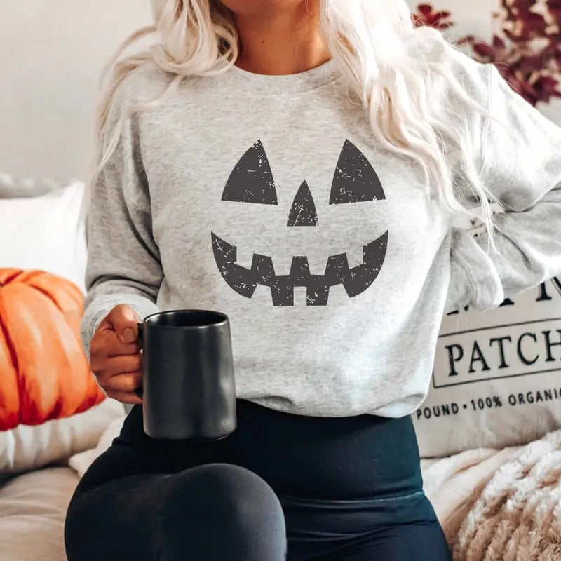 Halloween Pumpkin Face Jack O' Lantern - Adult & Kids T-Shirts, Sweatshirts & Hoodies apparel design preview 1