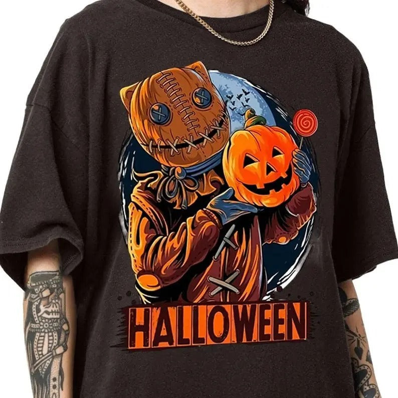 Halloween Vintage Pumpkin Horror - Adult & Kids T-Shirts, Sweatshirts & Hoodies apparel design preview 1