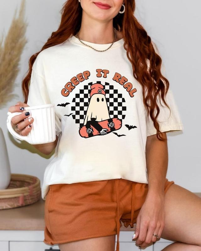 Halloween Creep Real Vintage Ghost Retro Fall - Adult & Kids T-Shirts, Sweatshirts & Hoodies apparel design preview 1