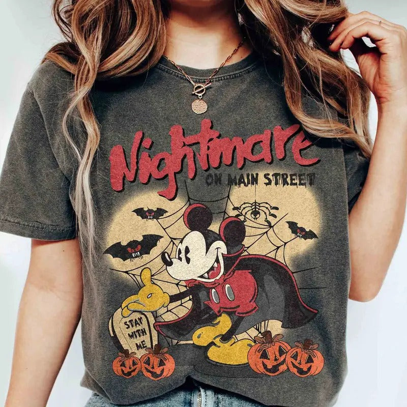 Halloween Comfort Colors Nightmare Main Street - Adult & Kids T-Shirts, Sweatshirts & Hoodies apparel design preview 1