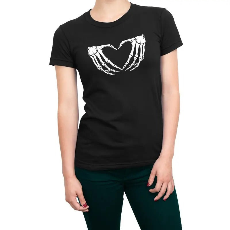 Halloween Skeleton Hand Heart Casual Comfort - Adult & Kids T-Shirts, Sweatshirts & Hoodies apparel design preview 1