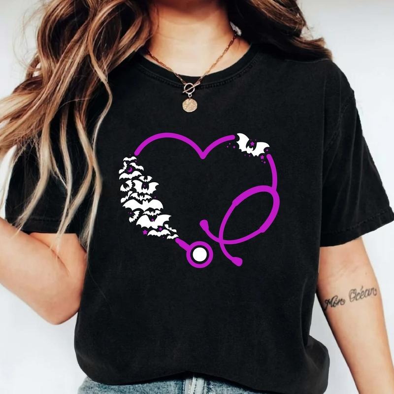 Halloween Stethoscope Nurse Heart Matching Doctors - Adult & Kids T-Shirts, Sweatshirts & Hoodies apparel design preview 1