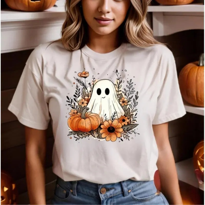 Halloween DRG Cute Ghost Pumpkin Flower Party - Adult & Kids T-Shirts, Sweatshirts & Hoodies apparel design preview 1