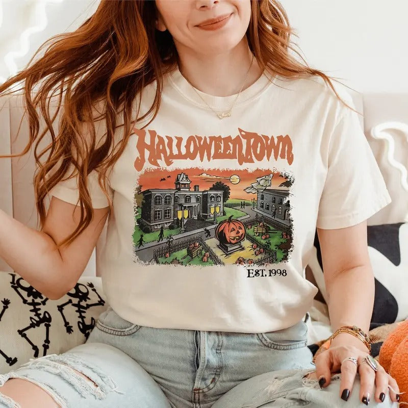 Halloween Town Est 1998 Pumpkin Party - Adult & Kids T-Shirts, Sweatshirts & Hoodies apparel design preview 1