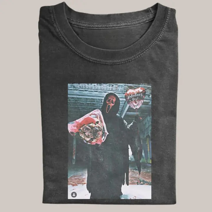 Halloween Vintage Ghost Face Heart Horror Movie Funny - Adult & Kids T-Shirts, Sweatshirts & Hoodies apparel design preview 1