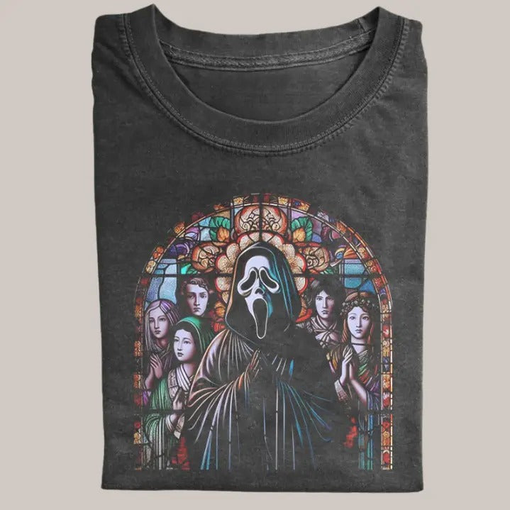 Halloween Vintage Ghost Face Horror Movie Funny - Adult & Kids T-Shirts, Sweatshirts & Hoodies apparel design preview 1