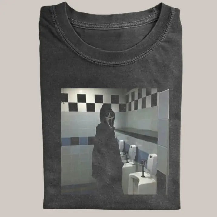 Halloween Vintage Ghost Face Toilet Horror Movie - Adult & Kids T-Shirts, Sweatshirts & Hoodies apparel design preview 1