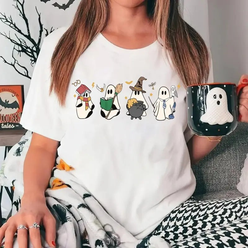 Halloween Wizard House School Magical Castle Book - Adult & Kids T-Shirts, Sweatshirts & Hoodies apparel design preview 1