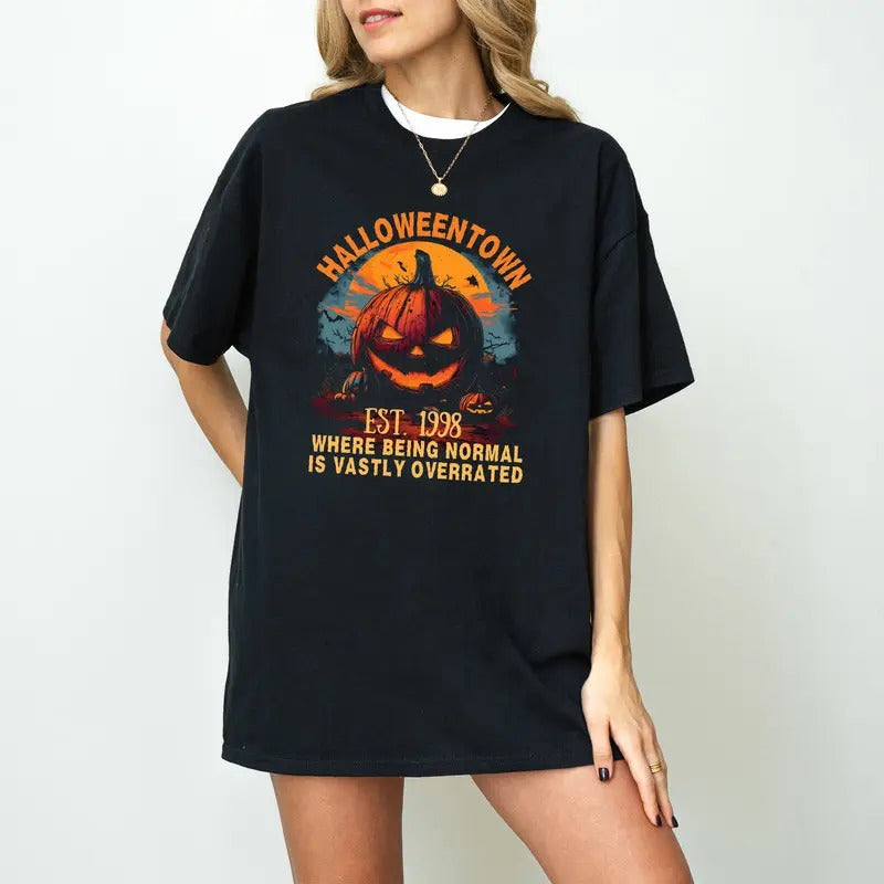 HalloweenTown Est. 1998 Retro Halloween Pumpkin Fall - Adult & Kids T-Shirts, Sweatshirts & Hoodies apparel design preview 1