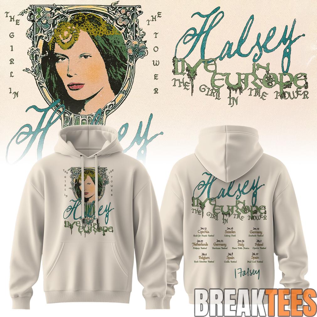 Halsey "The Girl In Tower Europe Tour" 2026 Signature - Adult & Kids T-Shirts, Sweatshirts & Hoodies apparel design preview 1
